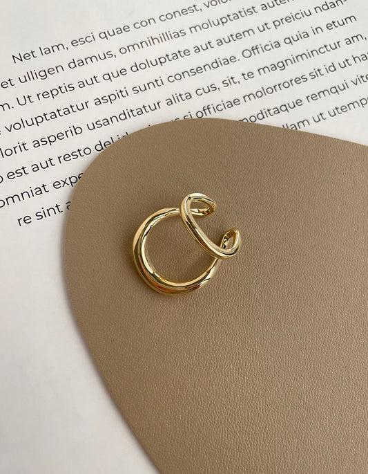 歐美亮感雙環造型耳骨夾