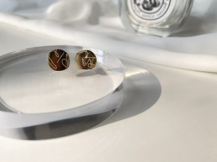 冷淡風抽象藝術人臉耳環 - 925純銀針