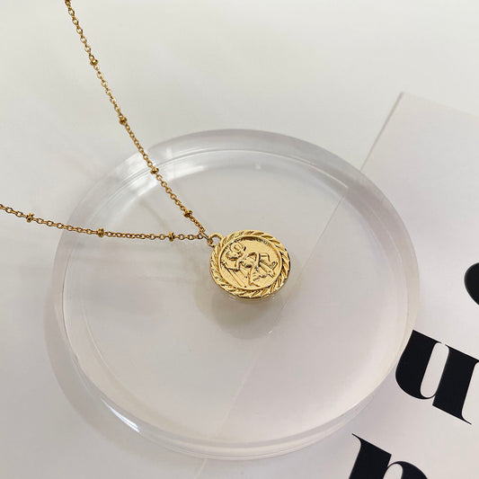 冷淡風經典人物圓牌項鍊