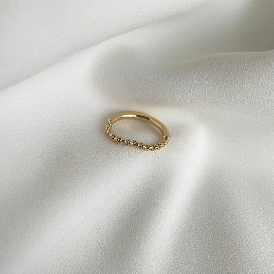 弧形拼接細鍊條戒指