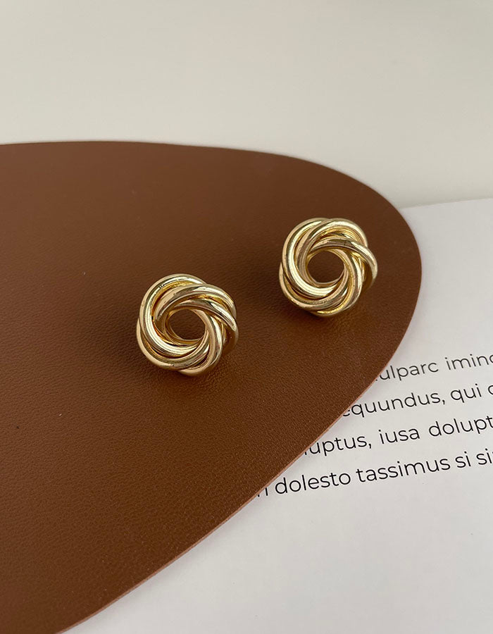 無限幾何扭結耳環 - 925純銀針