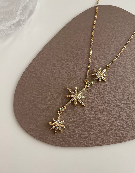 五芒星耀眼鑲鑽項鍊
