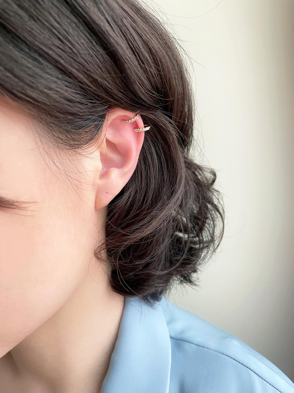 鑽飾光芒/排列水鑽/排列珍珠 耳骨夾