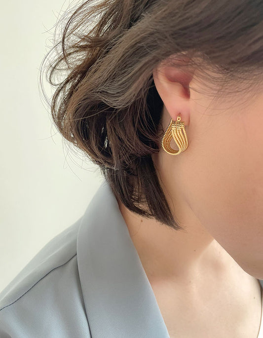 金屬扭曲麻花耳環