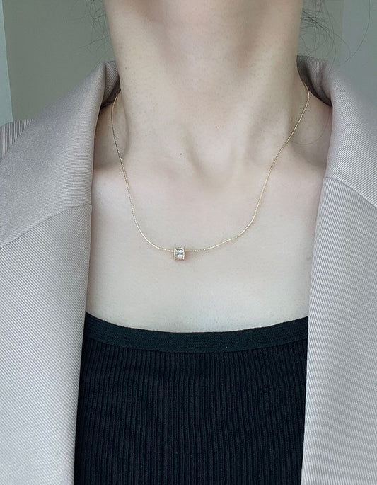 閃耀小巧鑲鑽鎖骨鍊