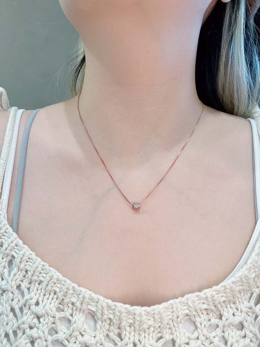 玫瑰金色小輪軸項鍊