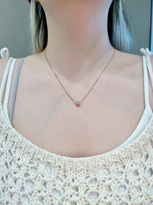 玫瑰金色小輪軸項鍊