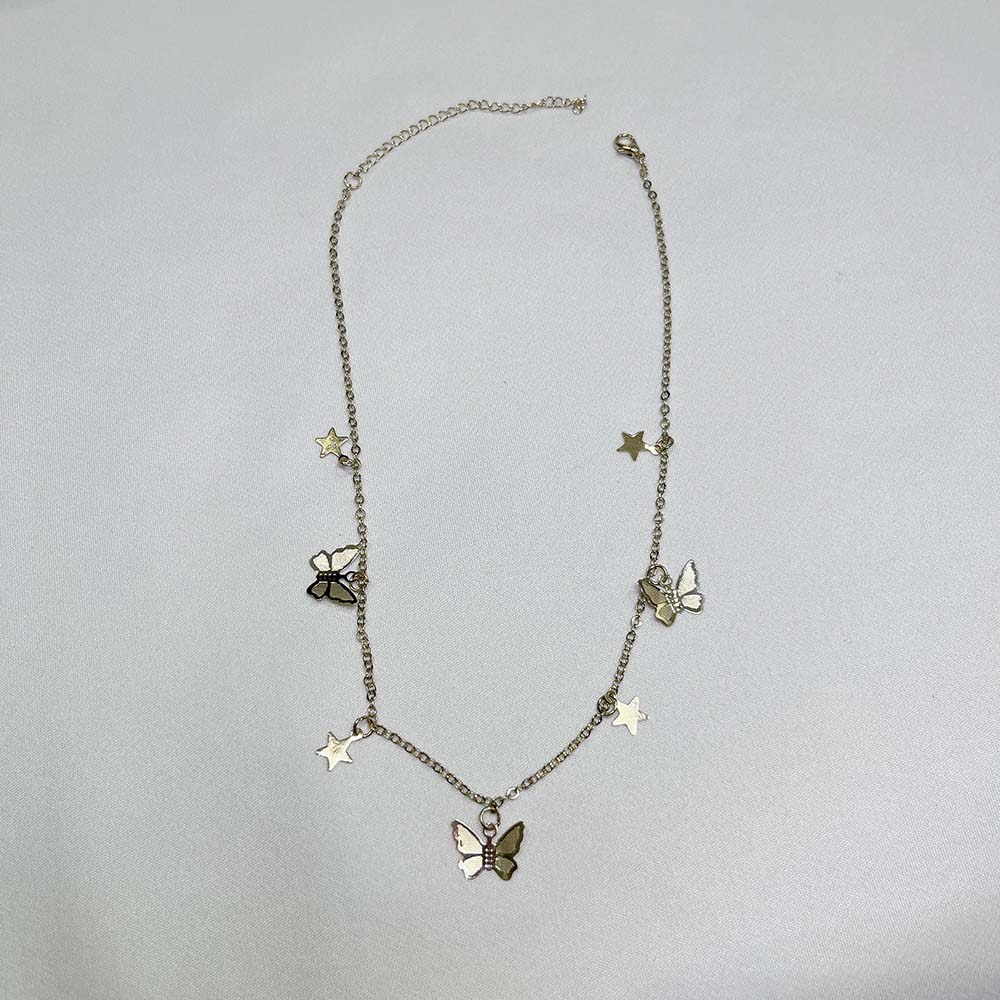 夢幻蝴蝶飛舞鎖骨鍊項鍊