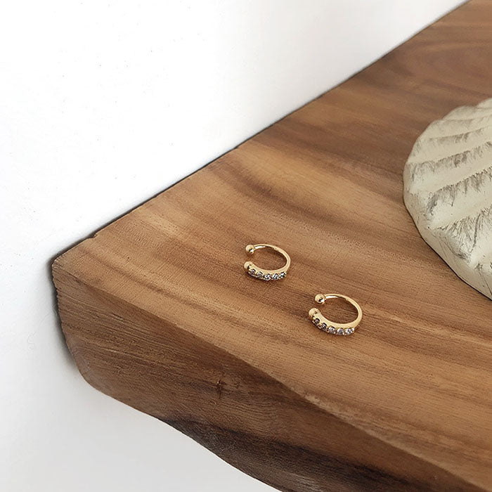 鑽飾光芒/排列水鑽/排列珍珠 耳骨夾