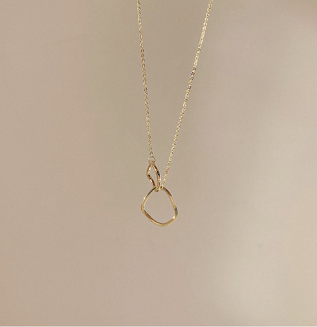 交錯雙環造型鎖骨鍊