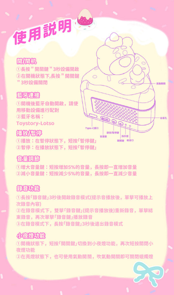 MarTube x 皮克斯 藍芽喇叭 蛋糕系列 熊抱哥