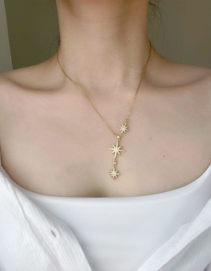 五芒星耀眼鑲鑽項鍊