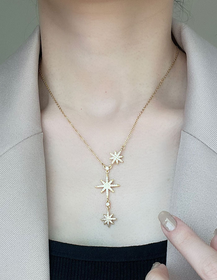 五芒星耀眼鑲鑽項鍊