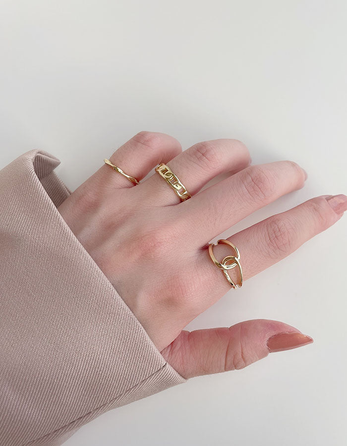 女神系華麗扭結風戒指五件組