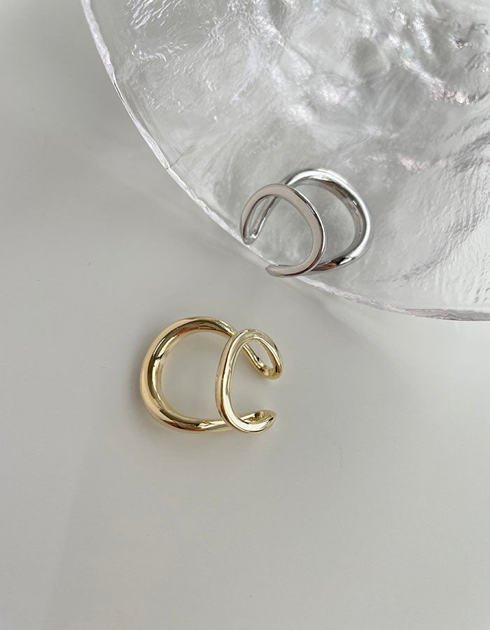 歐美亮感雙環造型耳骨夾