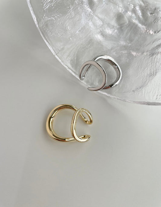歐美亮感雙環造型耳骨夾