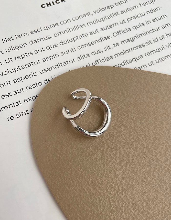 歐美亮感雙環造型耳骨夾