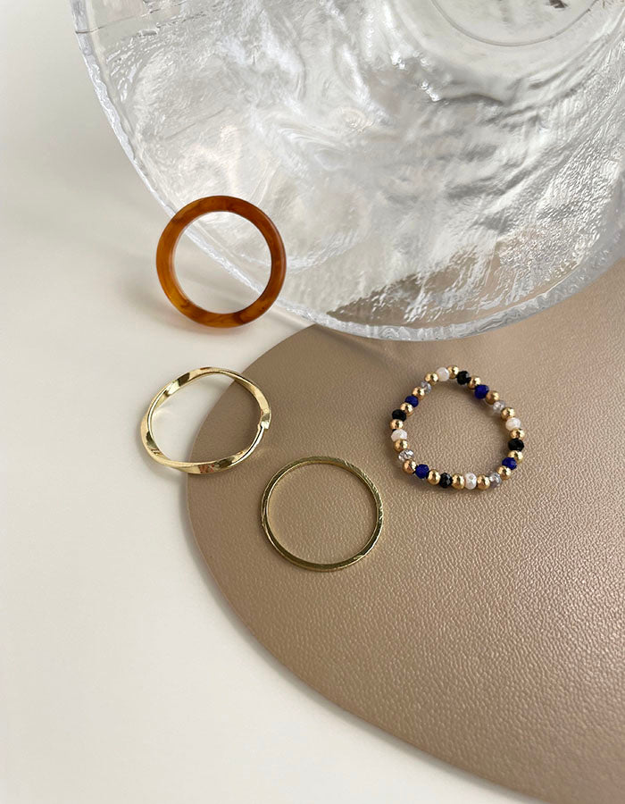 彩色串珠戒指組