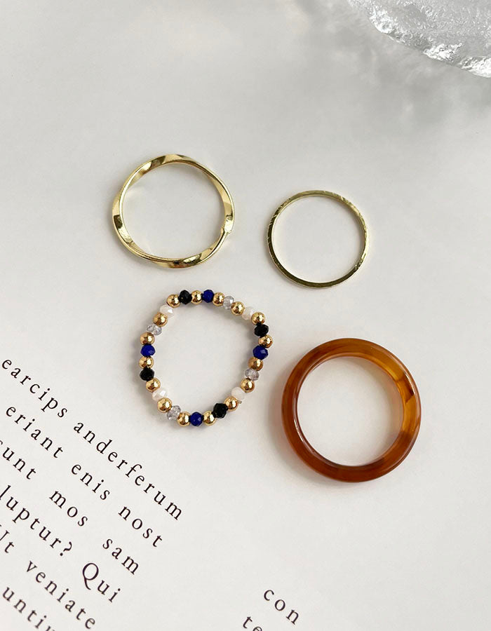 彩色串珠戒指組