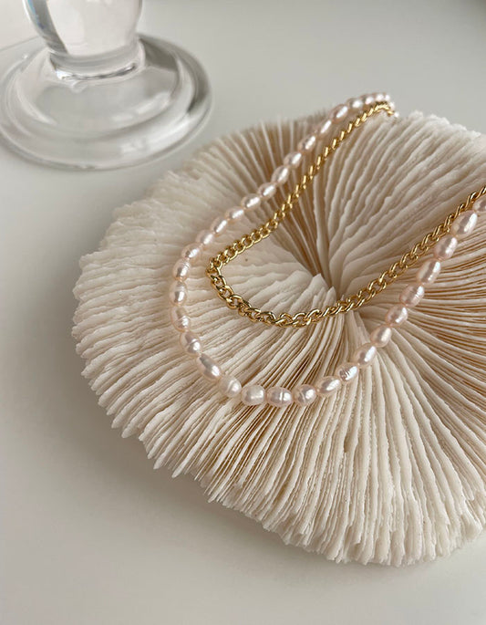 法式珍珠雙層鎖骨鍊