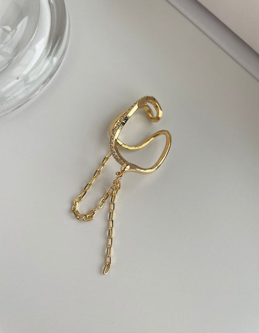 流蘇感鍊條垂墜扭轉耳骨夾