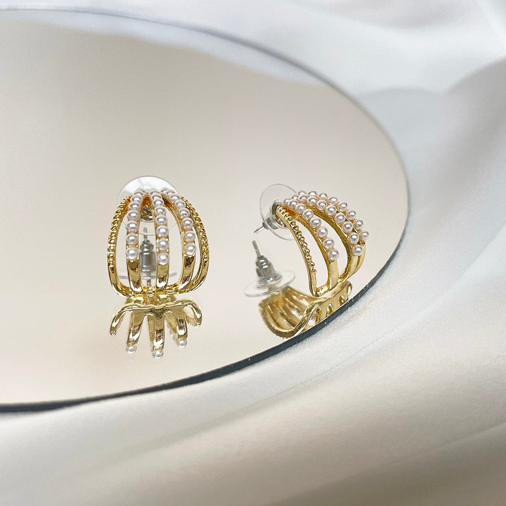 法式冷淡風珍珠耳環