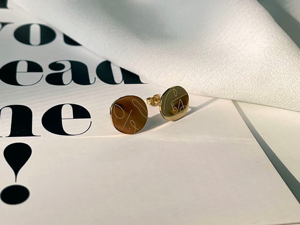 冷淡風抽象藝術人臉耳環 - 925純銀針