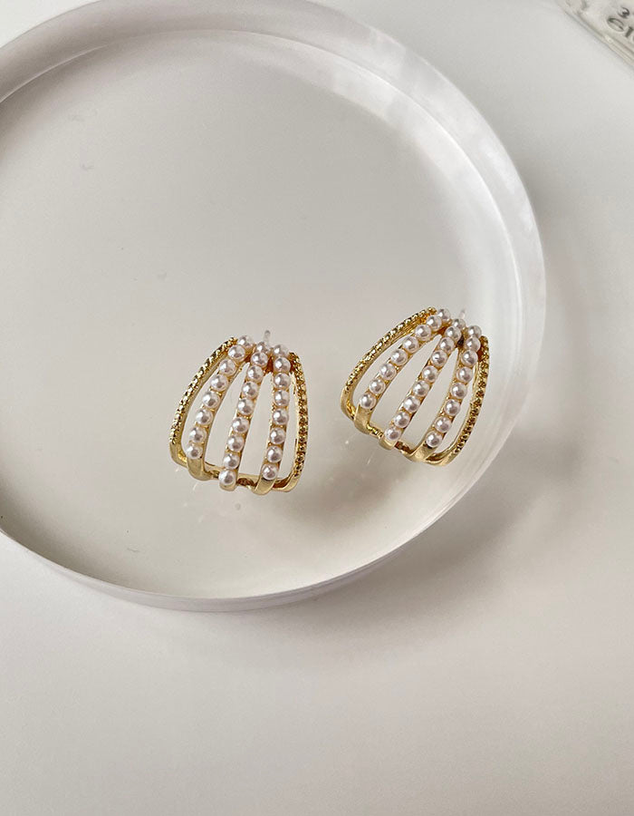 法式冷淡風珍珠耳環