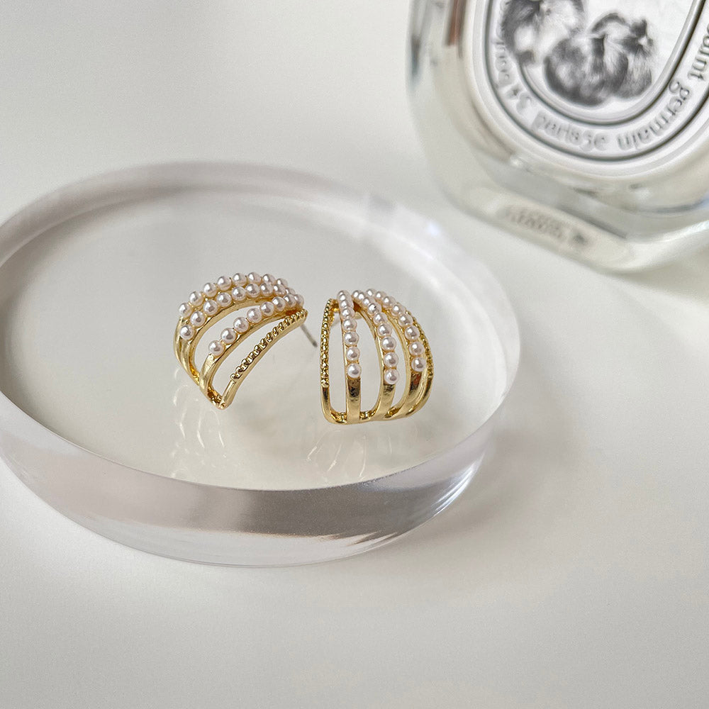 法式冷淡風珍珠耳環