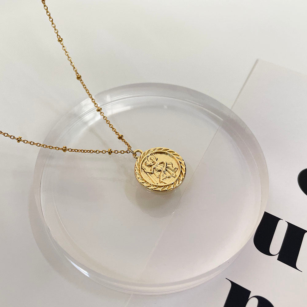 冷淡風經典人物圓牌項鍊