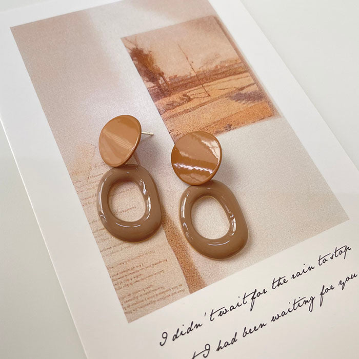 鏤空圓環耳環 - 925純銀針