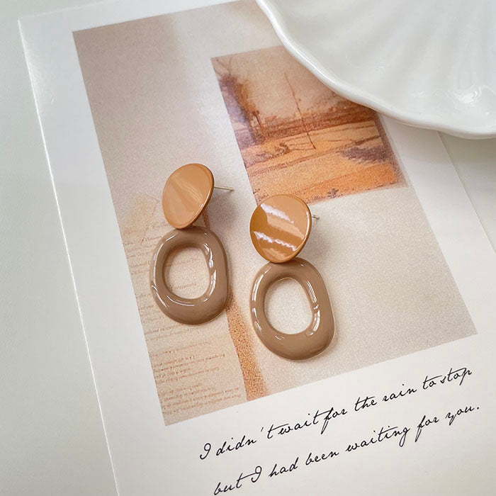 鏤空圓環耳環 - 925純銀針