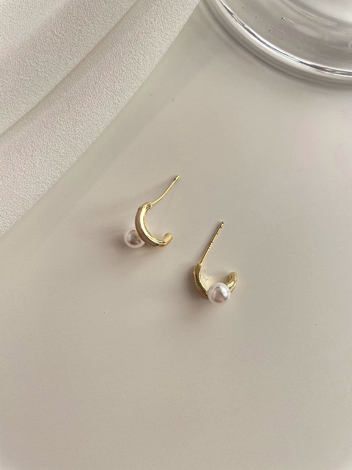 滴釉珍珠耳環