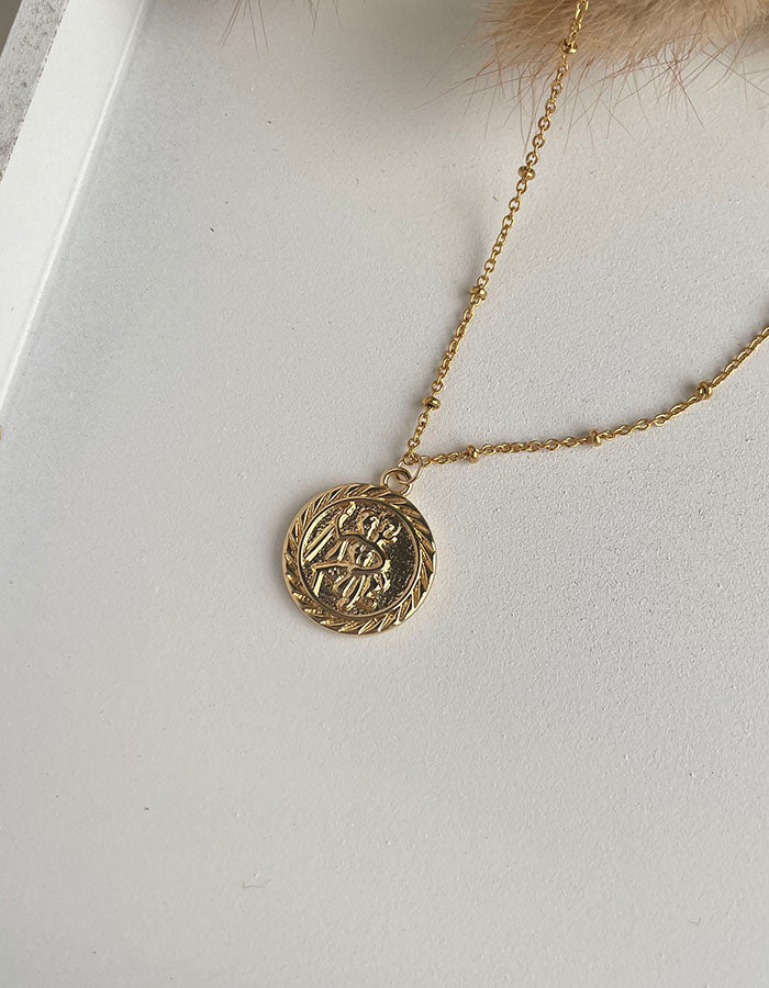 冷淡風經典人物圓牌項鍊