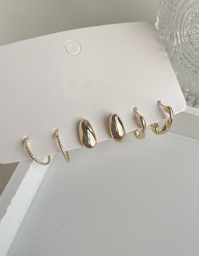 女王系高冷氣質必備三對組 - 925純銀針