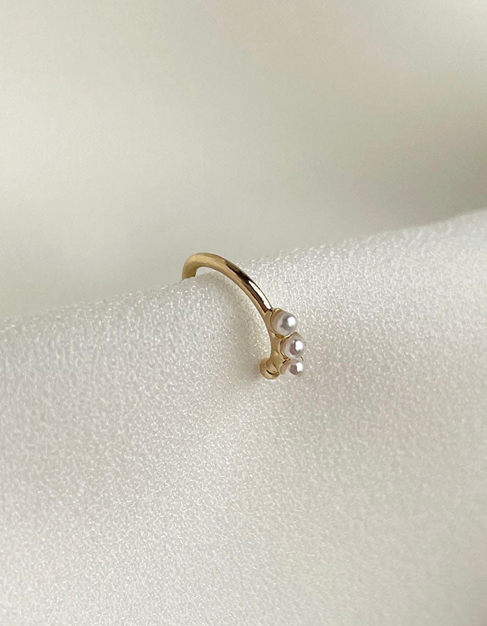 鑽飾光芒/排列水鑽/排列珍珠 耳骨夾