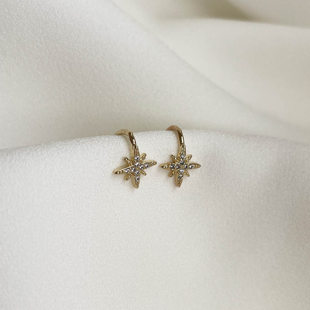 鑽飾光芒/排列水鑽/排列珍珠 耳骨夾