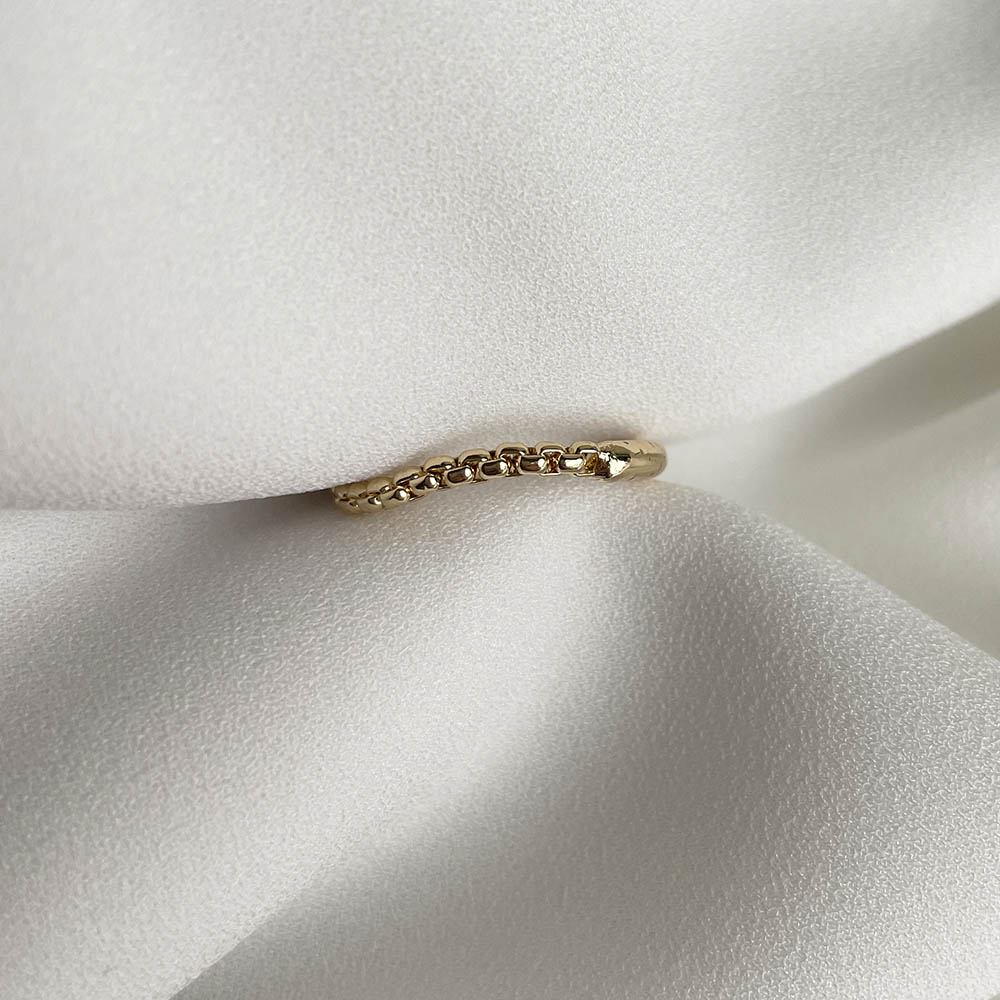 弧形拼接細鍊條戒指