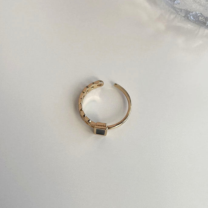 半鍊條設計滴釉戒指