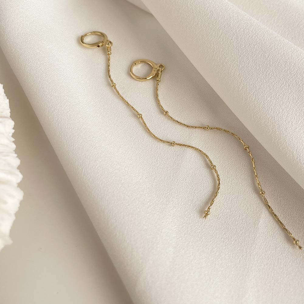 一線流動感垂墜式耳環