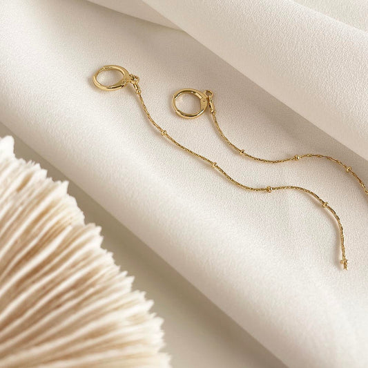 一線流動感垂墜式耳環