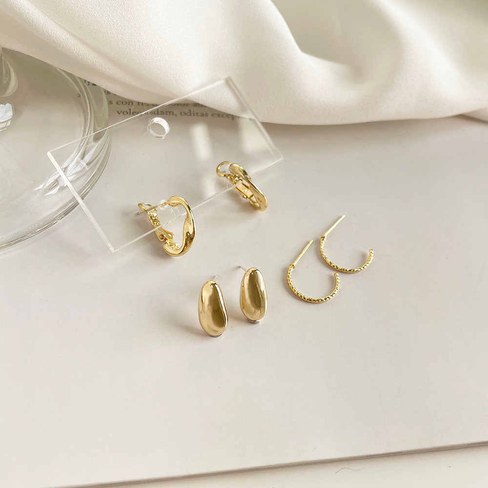 女王系高冷氣質必備三對組 - 925純銀針