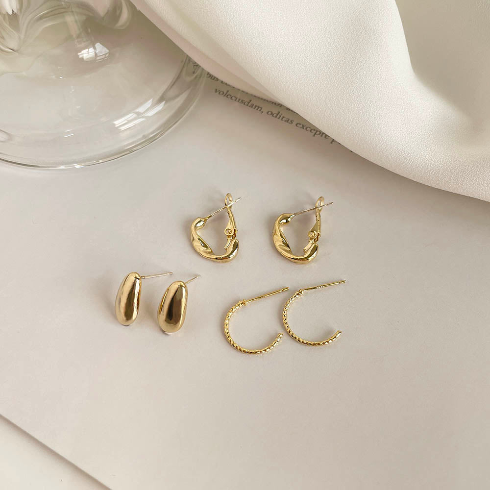 女王系高冷氣質必備三對組 - 925純銀針