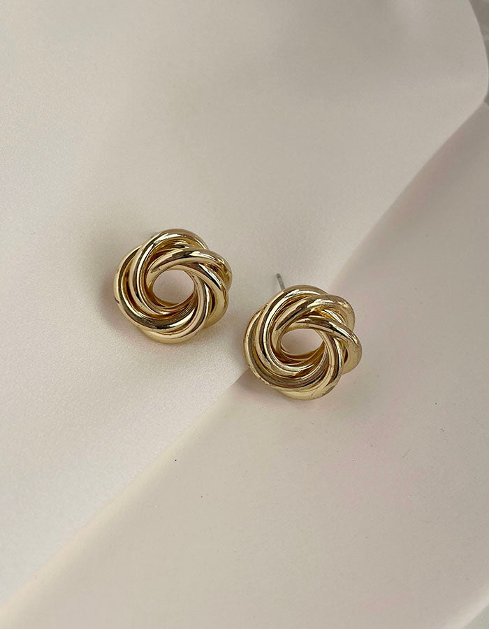 無限幾何扭結耳環 - 925純銀針