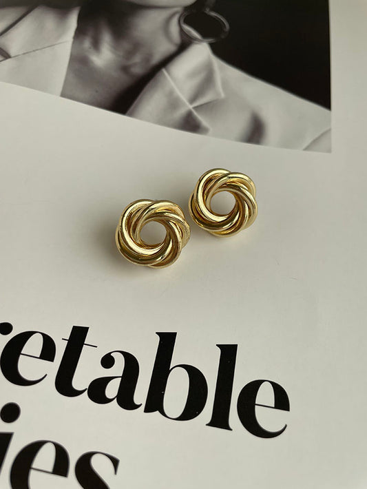 無限幾何扭結耳環 - 925純銀針