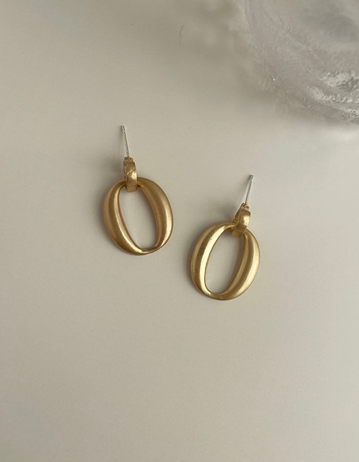 法式圓圈耳環 - 925純銀針