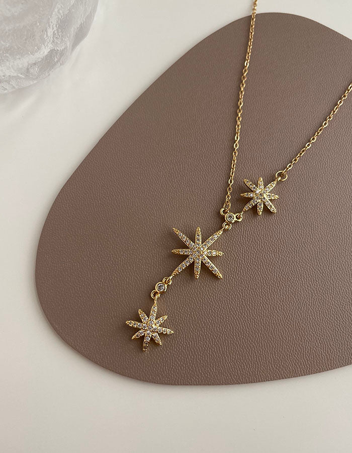 五芒星耀眼鑲鑽項鍊