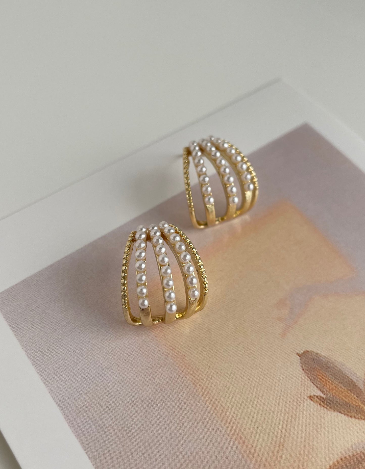 法式冷淡風珍珠耳環