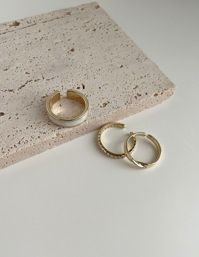 冷淡風滴釉調節戒指組