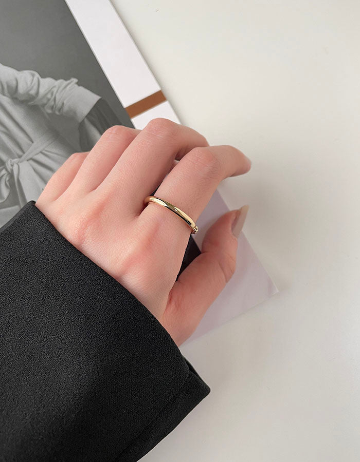 弧形拼接細鍊條戒指